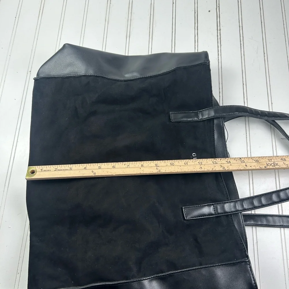 GUESS Y2K Black Suede Large Tote Bag Purse Bundle Wallet Sunglasses Case 3Pc - Picture 13 of 13